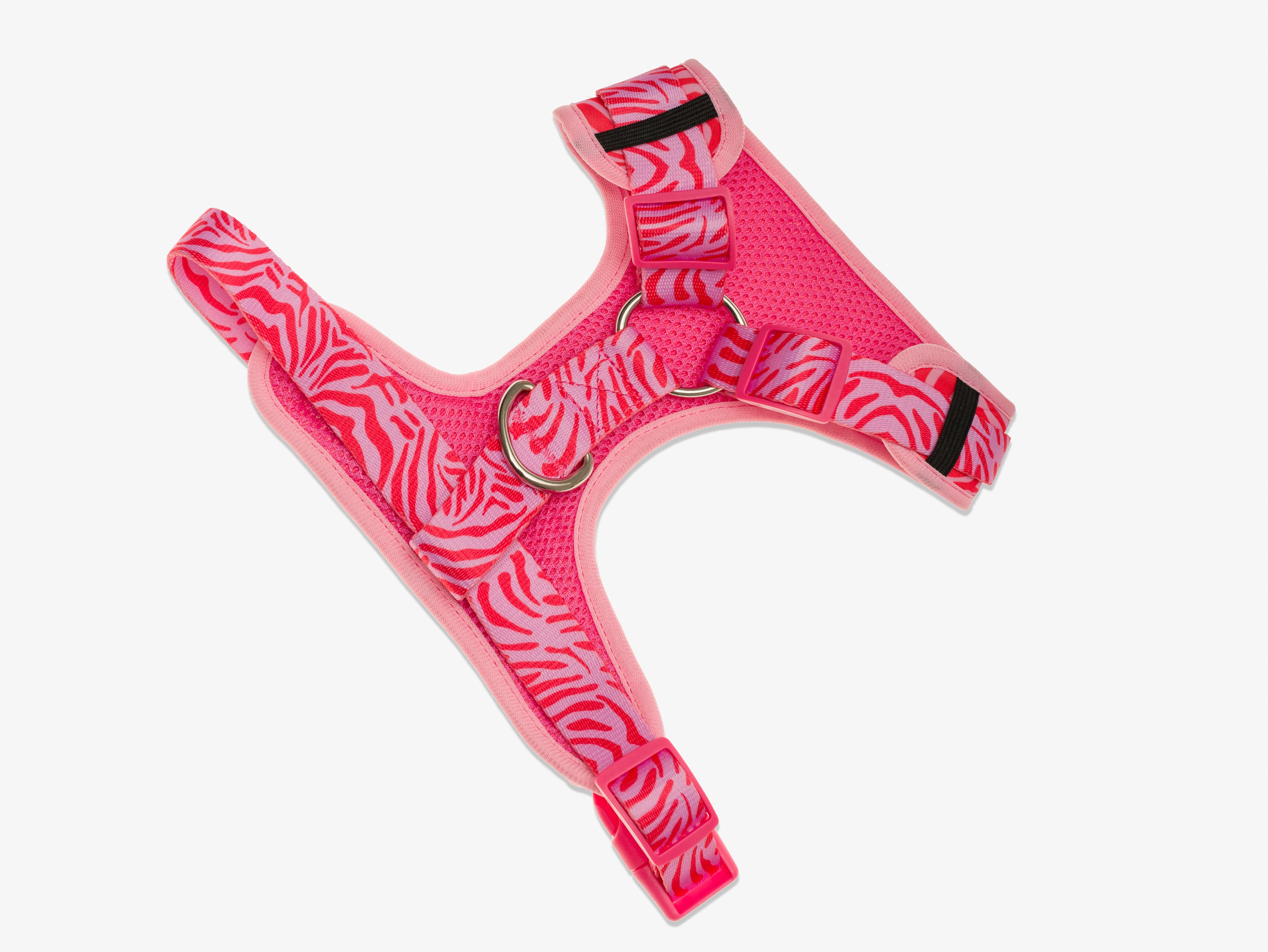 Harnais chien zebre rose