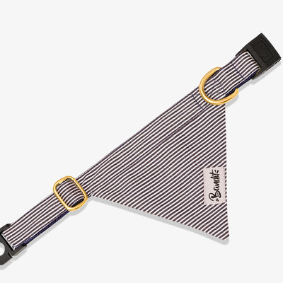 Bandana pour chat rayé bleu