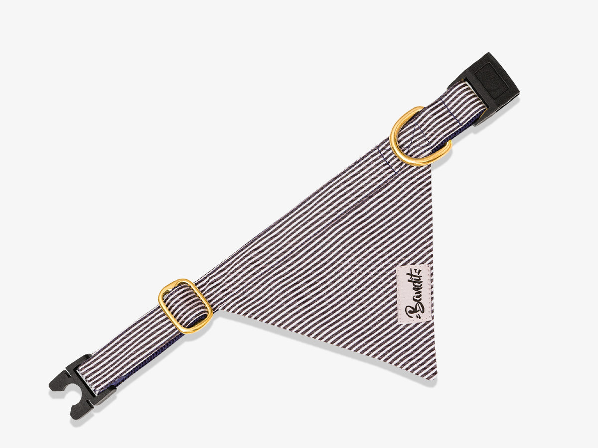 Bandana pour chat rayé bleu