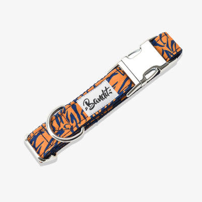 Collier pour chien motif tigre orange