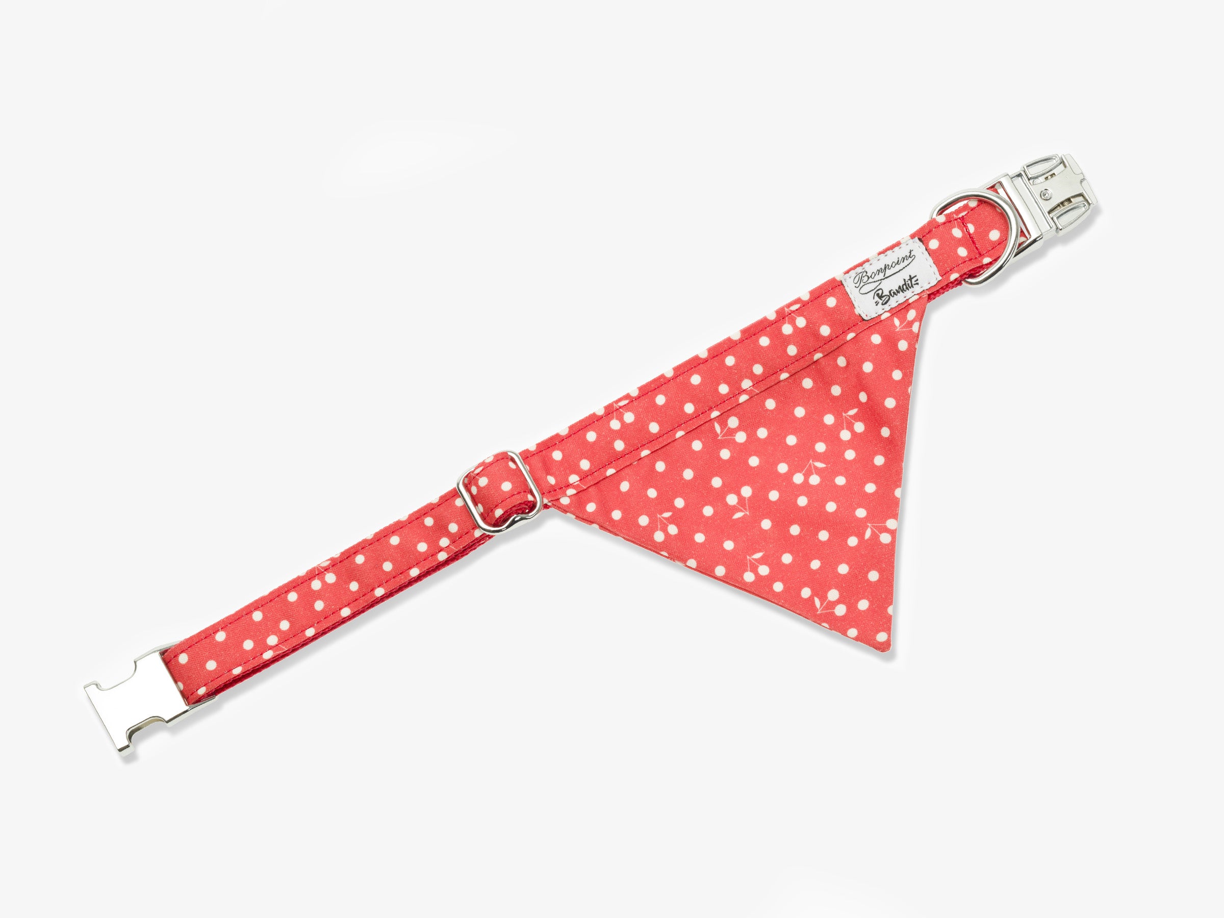 Bandana pour chien, rouge à pois
