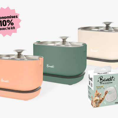 Kit fontaine sans fil + pack de 4 Filtres