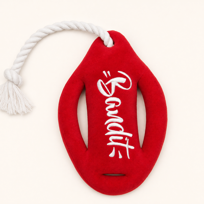 Jouet pour chien en peluche en forme de bouée rouge French Bandit avec corde tressée