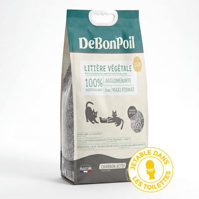 Litière végétale charbon actif 15L