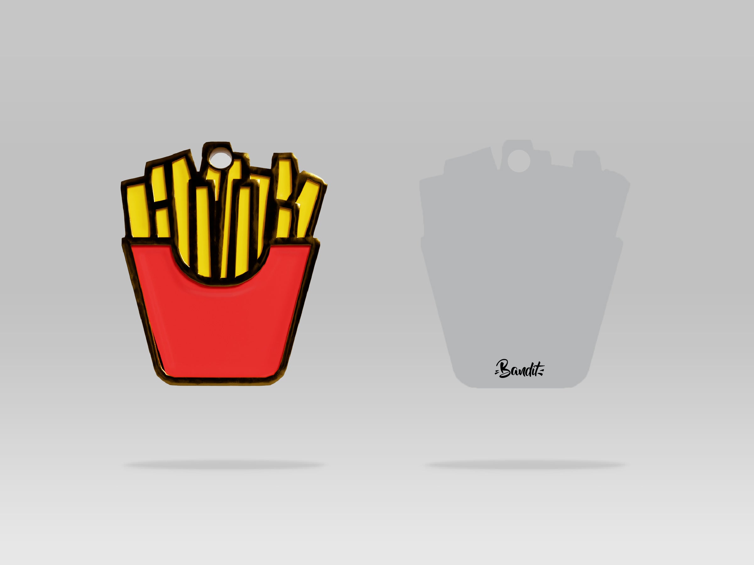 French fries dog tag