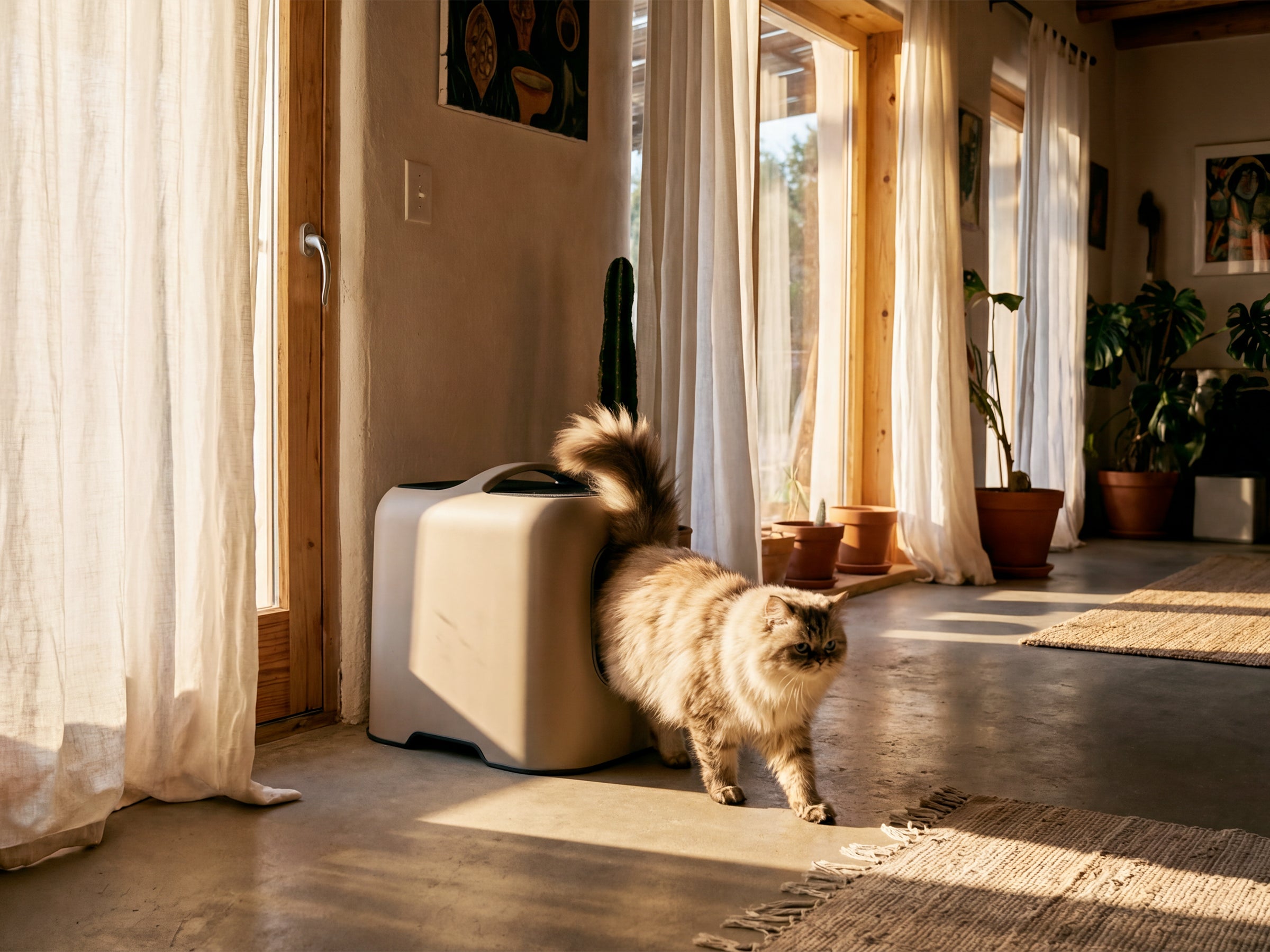 Pack Bac à litière Rotho + Litière DeBonPoil (x2)