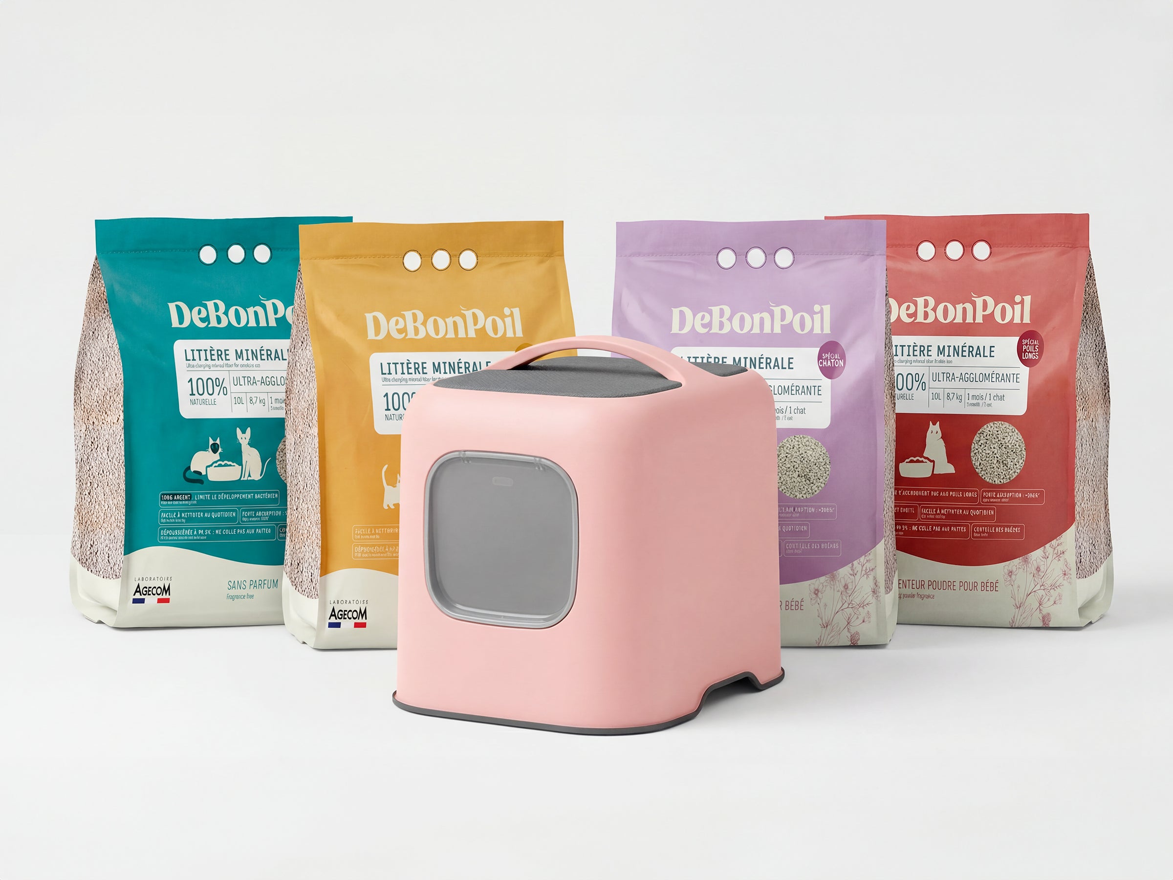 Pack Bac à litière Rotho + Litière DeBonPoil (x2)