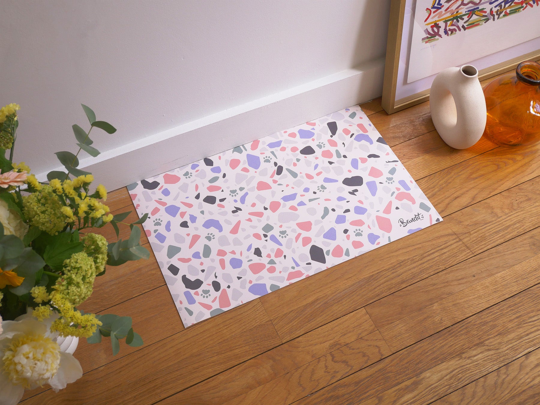 Tapis de gamelle motif terrazzo