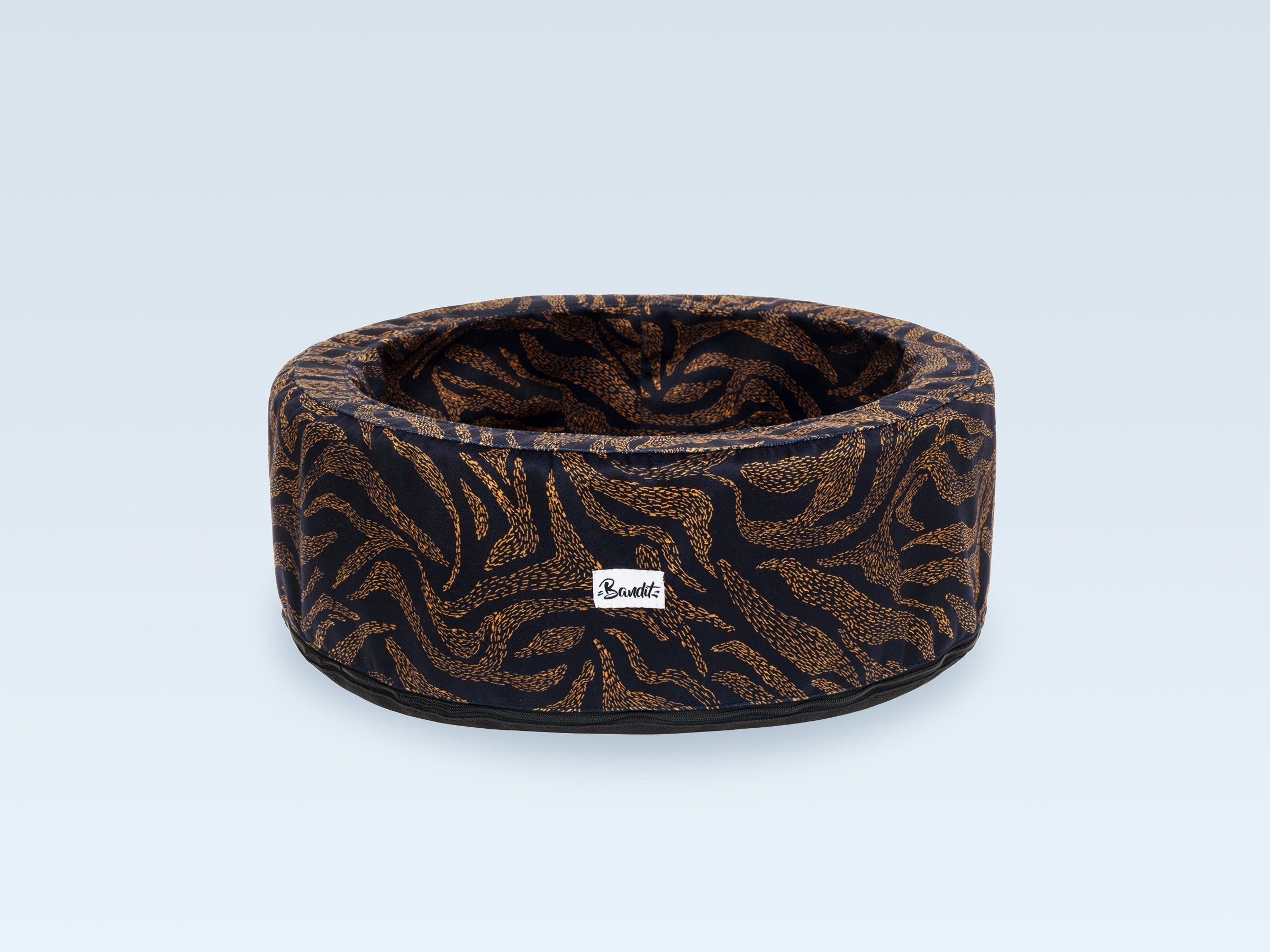 Panier rond pour chat, motif Zèbre