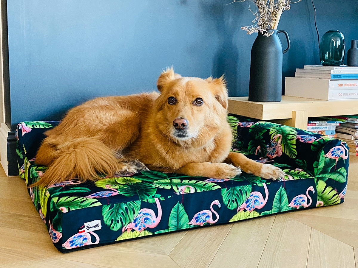 Le panier pour chien flamants roses