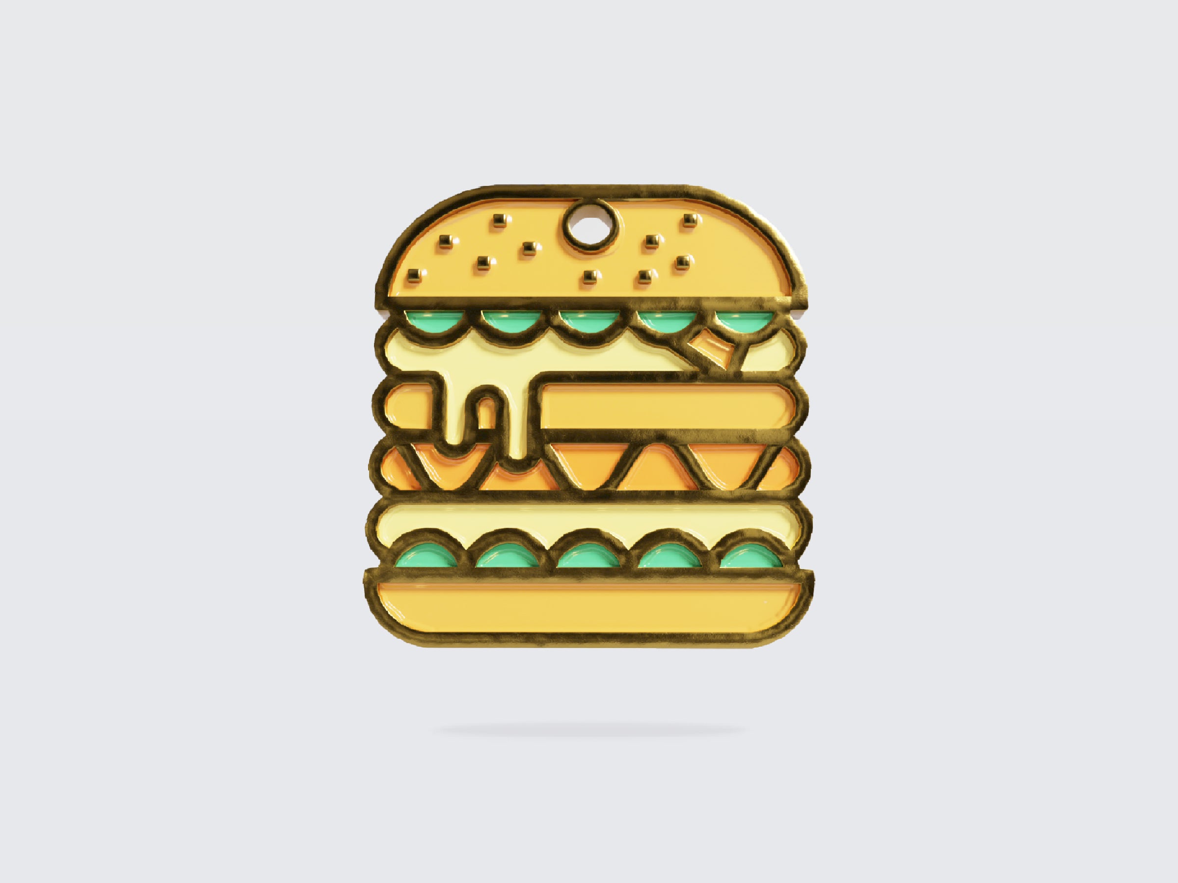 Médaille burger pour chien