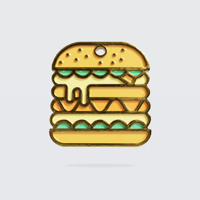 La médaille burger à graver pour chat