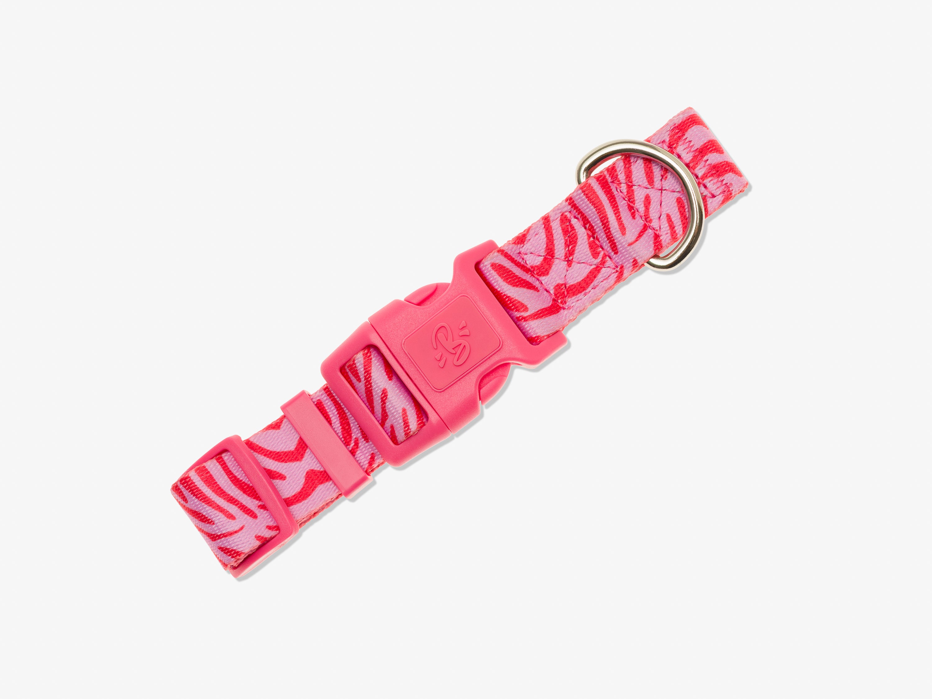 Collier chien zebre rose