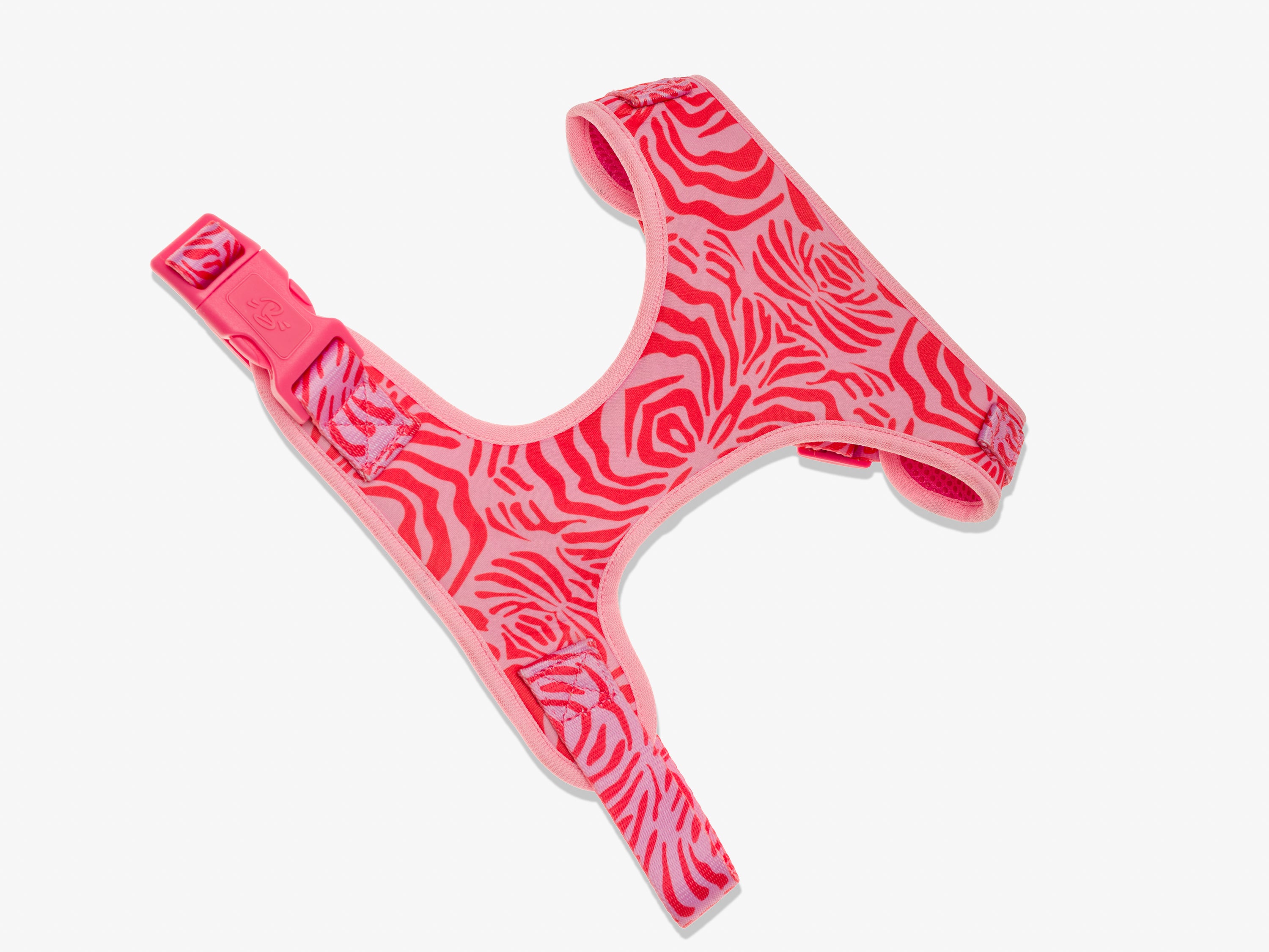 Harnais chien zebre rose