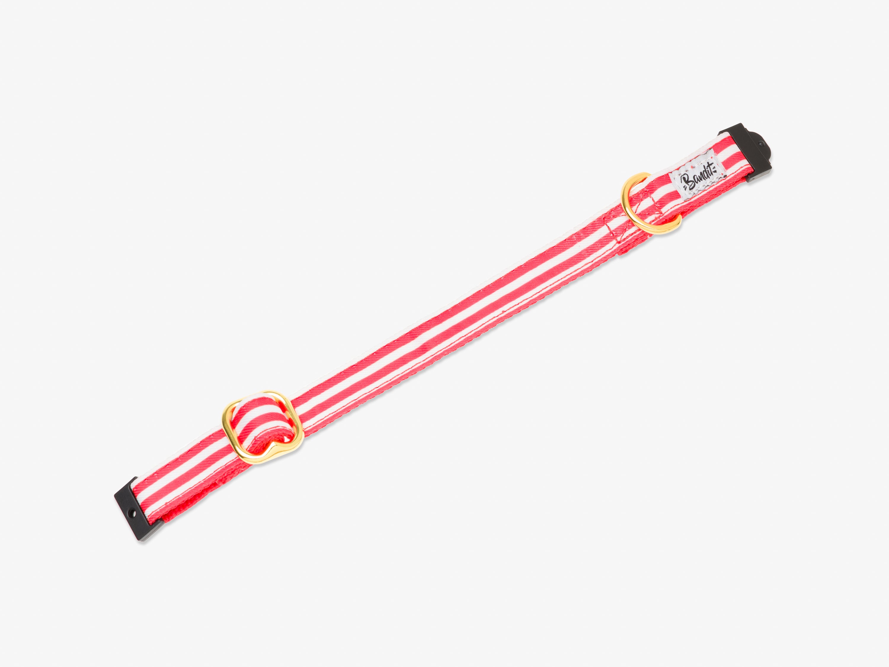 Collier pour chat rayé rouge et blanc