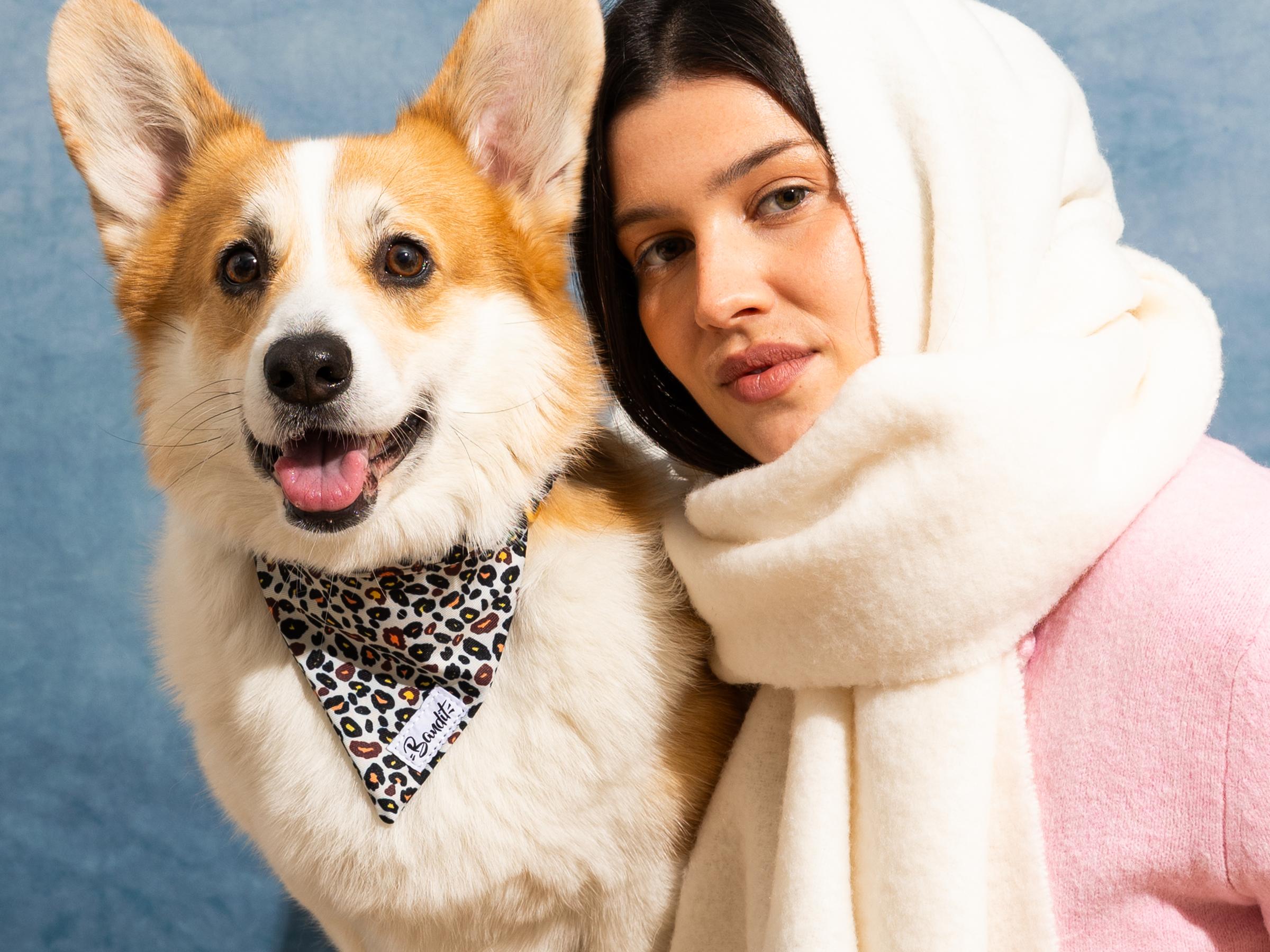 Bandana para perro con estampado de leopardo