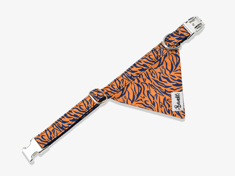 Bandana pour chien motif tigre orange
