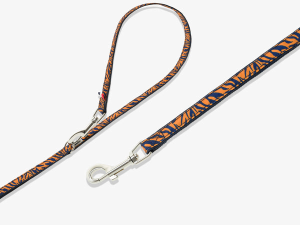 Laisse pour chien motif tigre orange