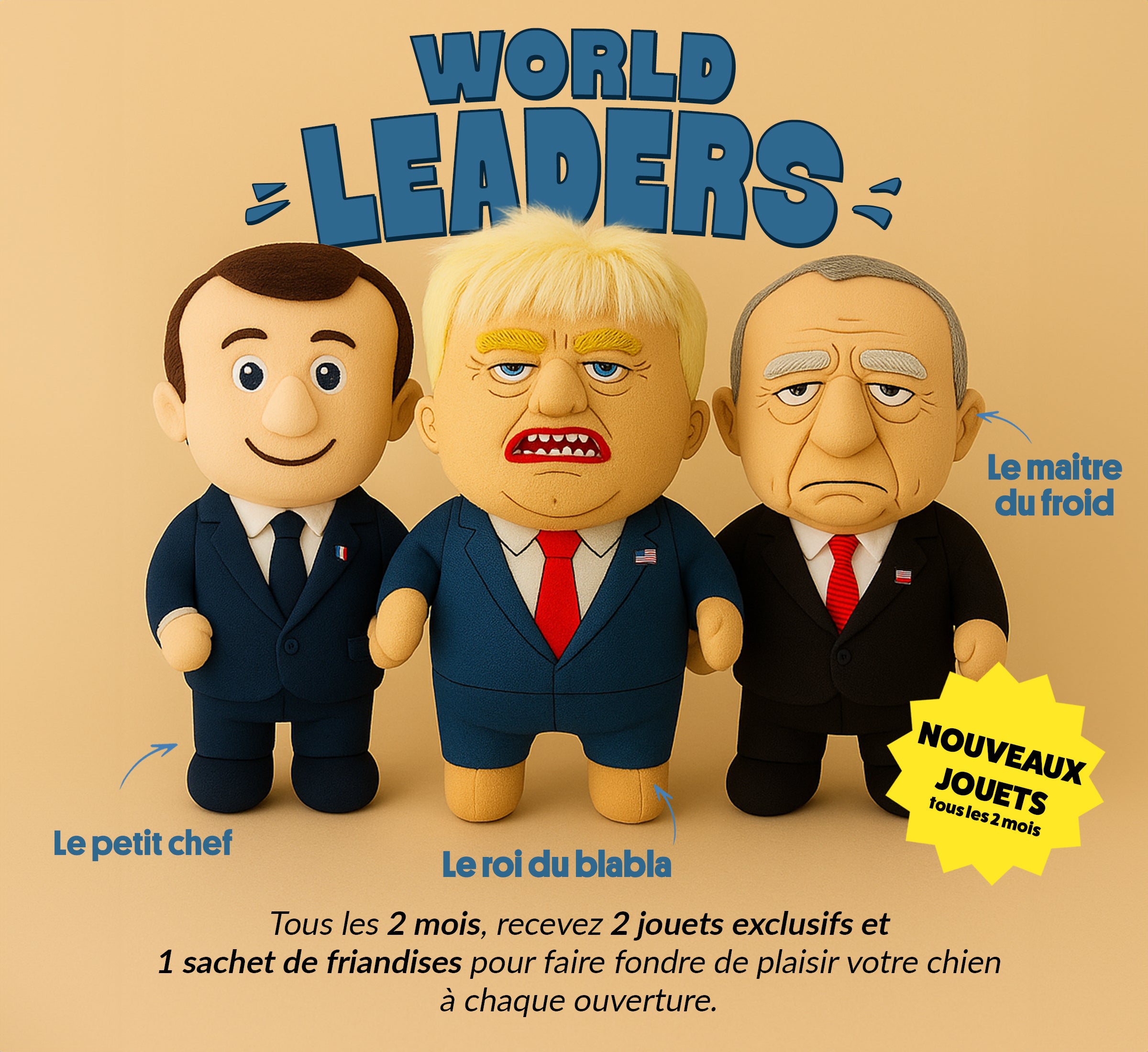 Box jouet pour chien – 2 jouets exclusifs + friandises