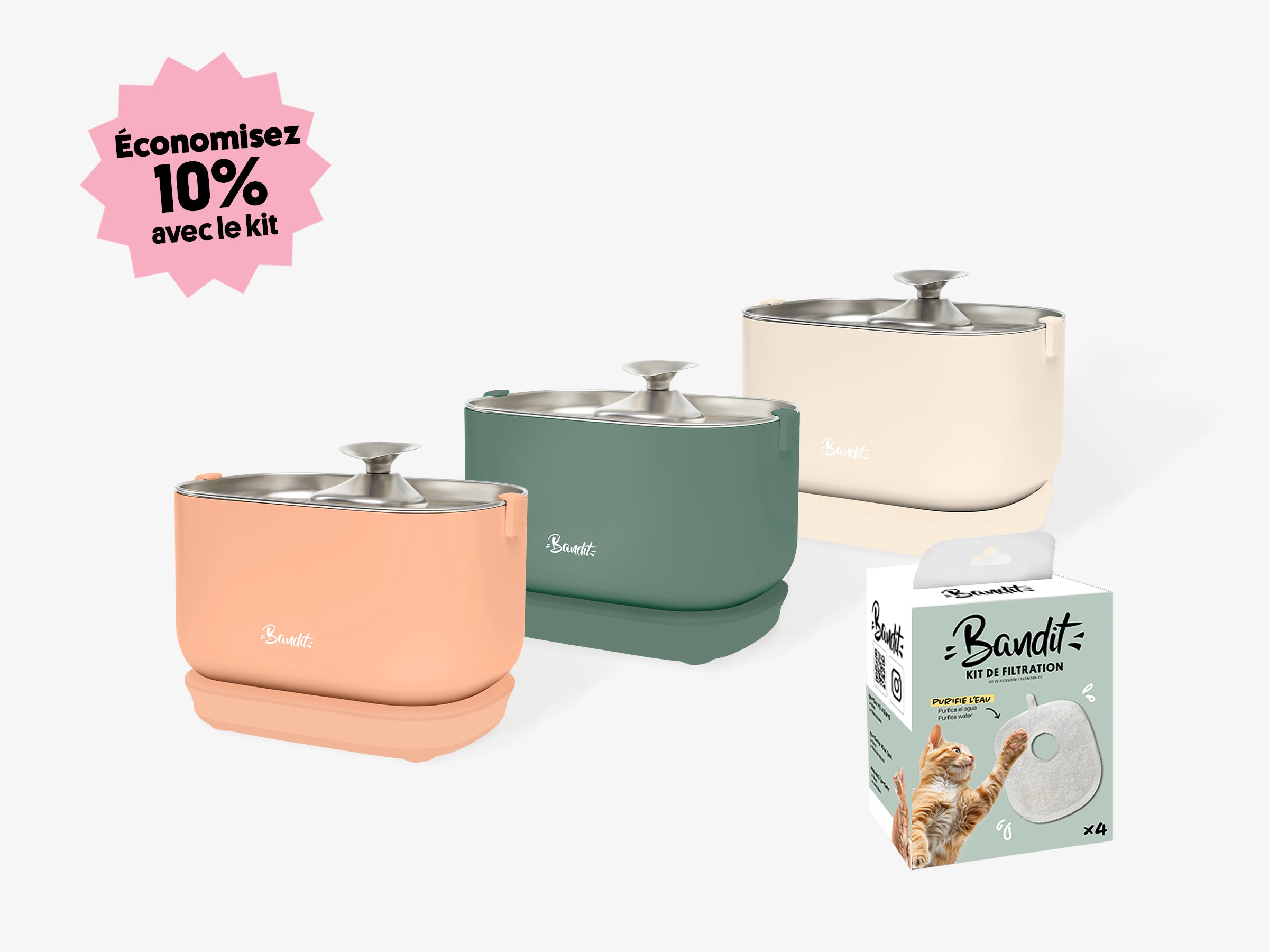 Kit fontaine filaire + pack de 4 Filtres