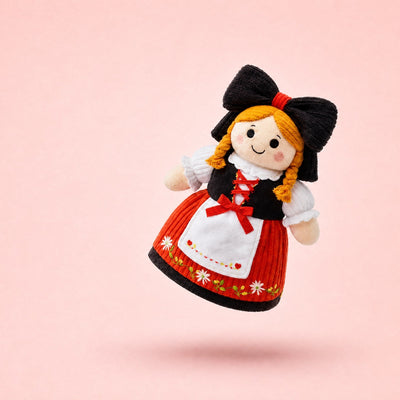 La Petite Alsacienne, jouet pour chien en peluche en costume traditionnel alsacien, packshot French Bandit