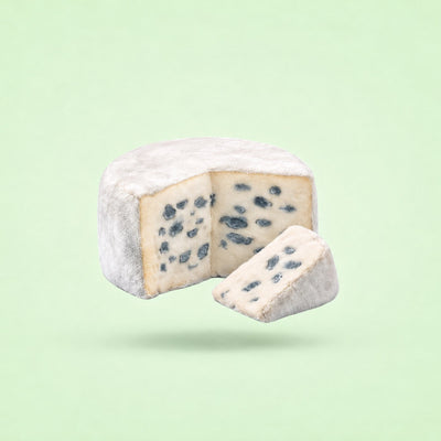 Le Mordu du Bleu, jouet pour chien en peluche en forme de fromage bleu d'Auvergne, packshot French Bandit