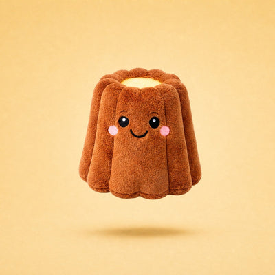 Le P'tit Bordelais, jouet pour chien en peluche en forme de canelé bordelais, packshot French Bandit