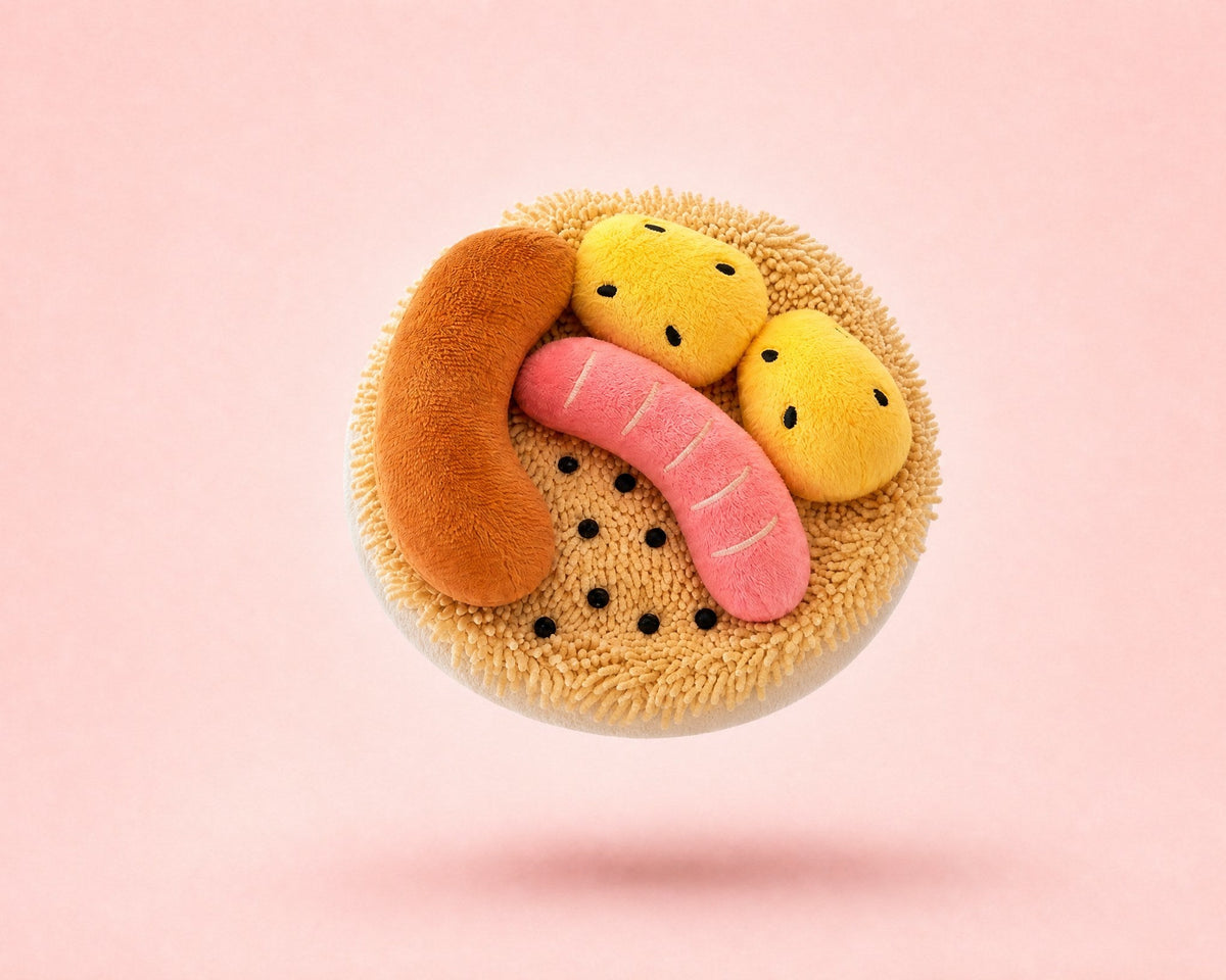 La Choucroute, jouet pour chien en peluche en forme de choucroute alsacienne, packshot French Bandit