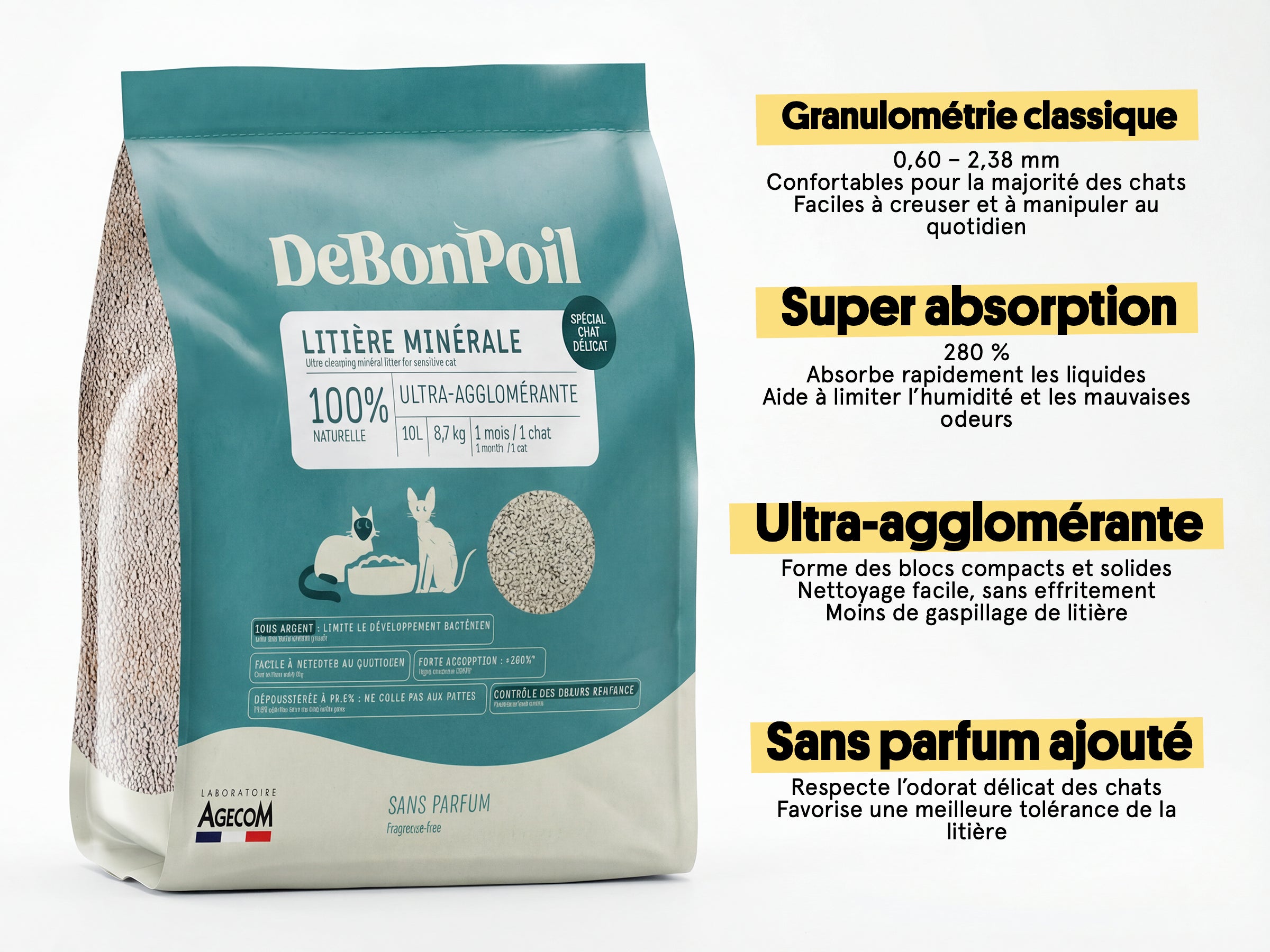 Litière minérale spéciale chat délicat (x2)