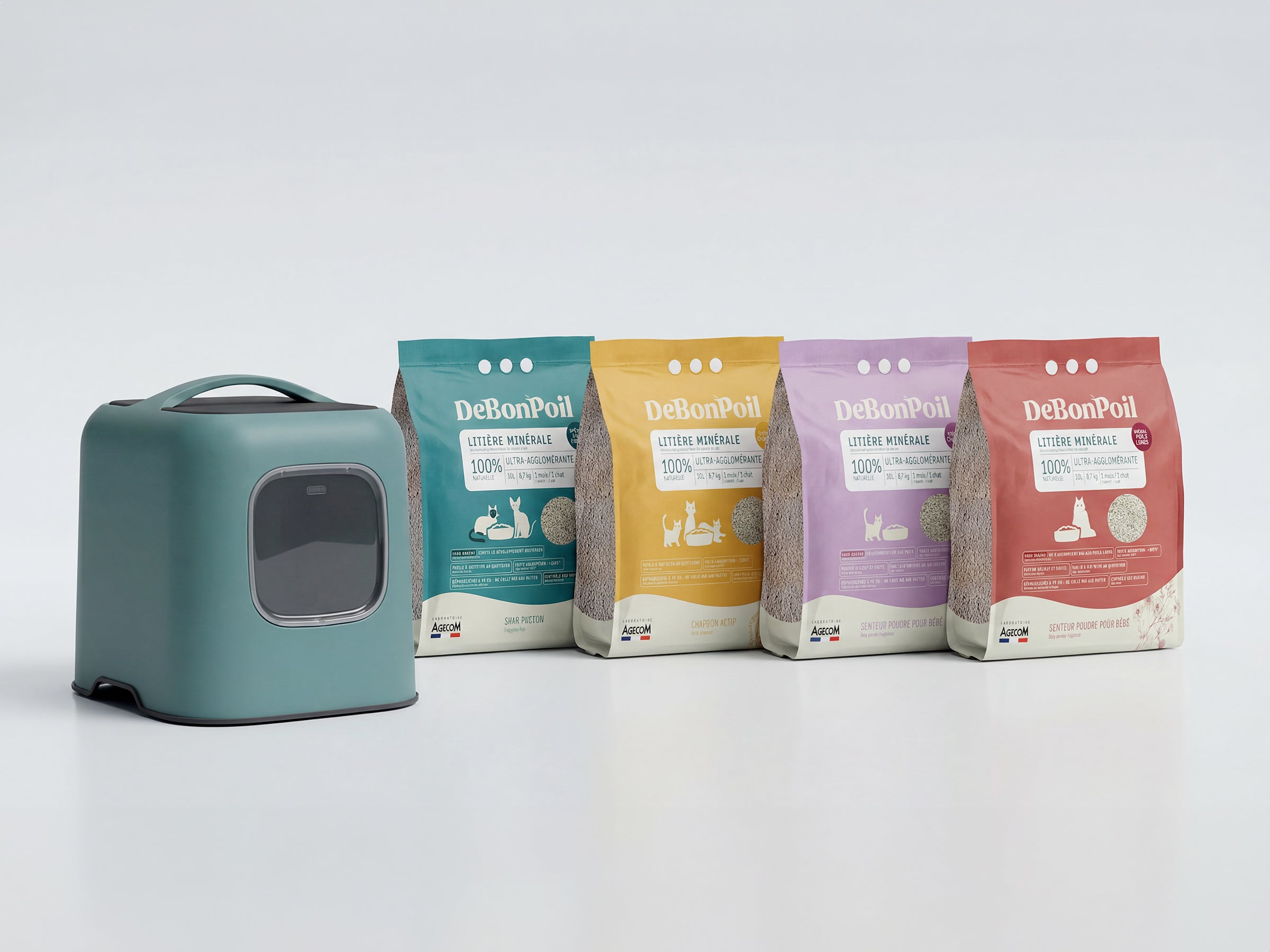 Pack Bac à litière Rotho + Litière DeBonPoil (x2)