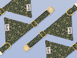 Bandana pour chien léopard vert 1